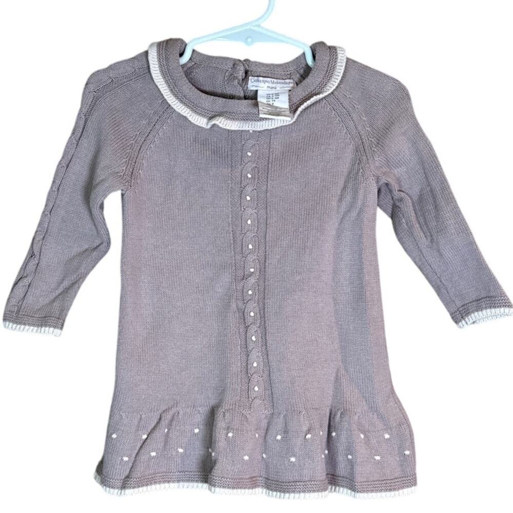 Catherine Malandrino Brown Long Sleeve Sweater Dress Size 6-9 months